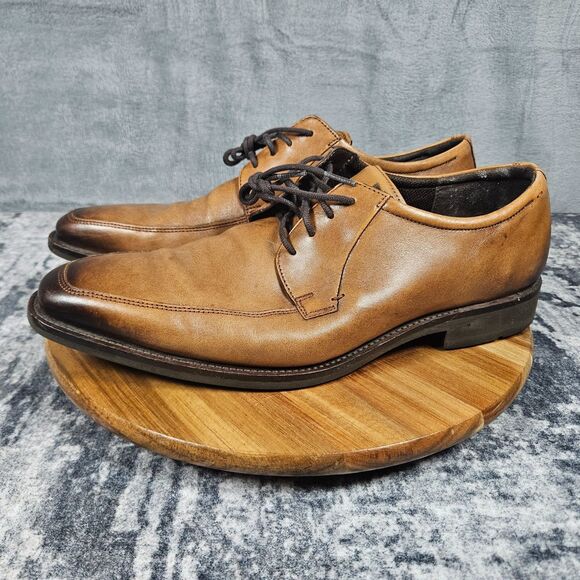ECCO Calcan Shoes Mens 46/ 12 Brown Leather Lace Up Casual Apron Toe Derby main image 14